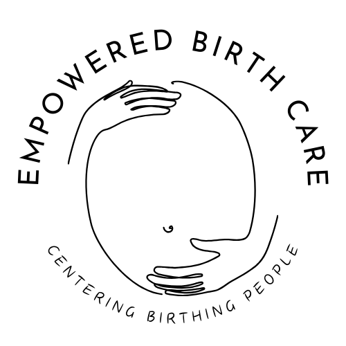 Logo for Empowered Birthworks, with birthing person at the center. Empowered Birthworks is a birth doula service for pregnant people in Silverton, Salem, and surrounding areas.